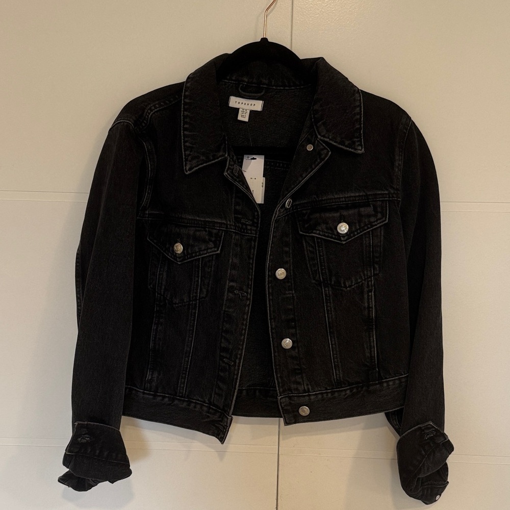 Topshop Black Denim Jacket US 10